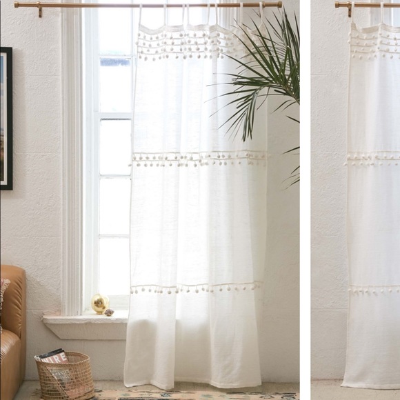 Urban Outfitters Other - UO Averi Pompom Gauze Curtains, Two Panels NWT